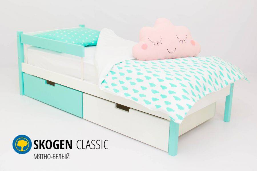 детская кровать skogen classic мятно-белый в Хабаровске