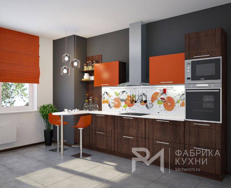 стильная прямая кухня в Хабаровске