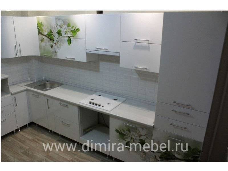 кухня мдф эмаль с фотопечатью в Хабаровске