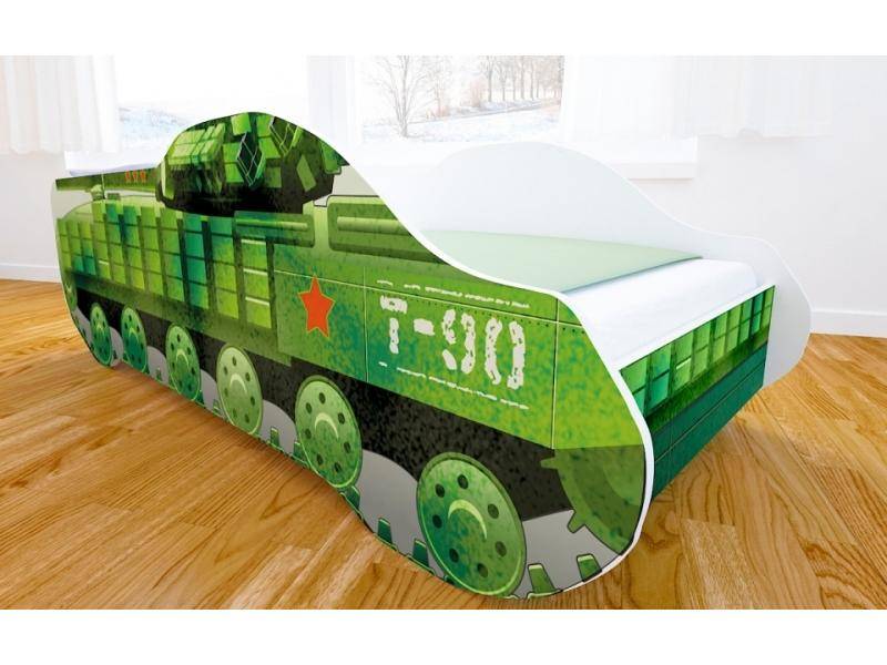 кровать детская с матовой фотопечатью танк в Хабаровске
