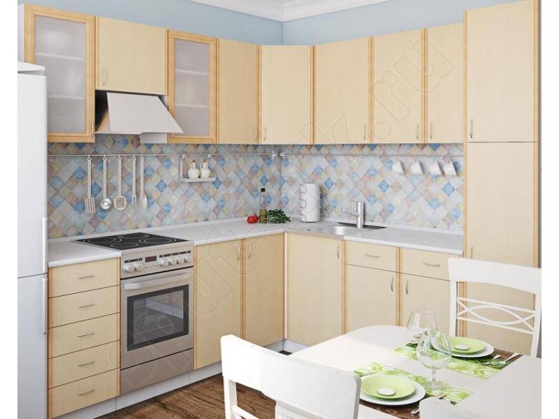 кухонный гарнитур угловой клён в Хабаровске