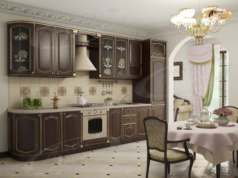 кухня прямая «шоколад тюдор» в Хабаровске