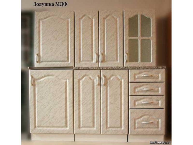 кухня золушка мдф (серый мрамор) в Хабаровске