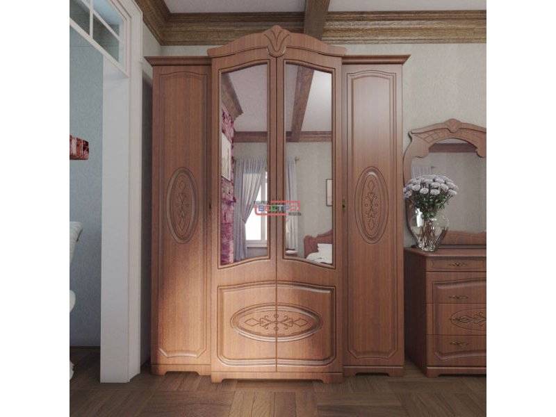 шкаф платяной валенсия мдф каштан с патиной в Хабаровске