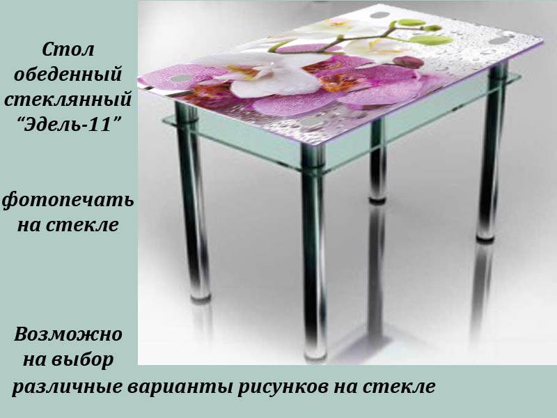 стол обеденный стеклянный эдель с фотопечатью в Хабаровске