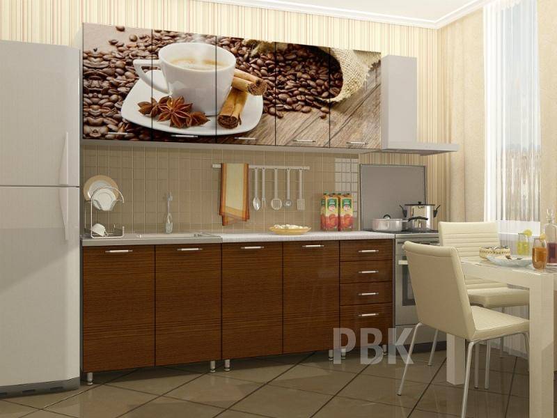 кухонный гарнитур с фотопечатью кофе в Хабаровске