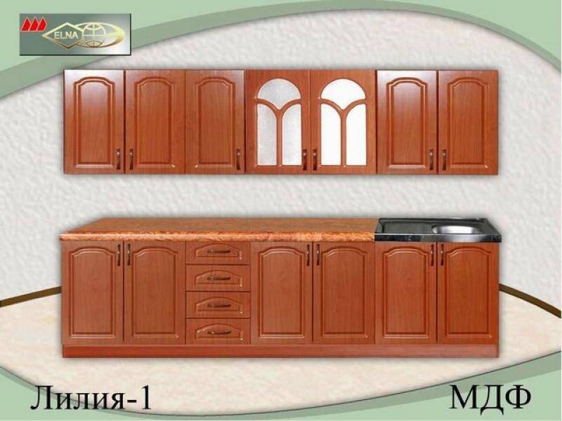 кухня прямая лилия 1 (мдф) в Хабаровске