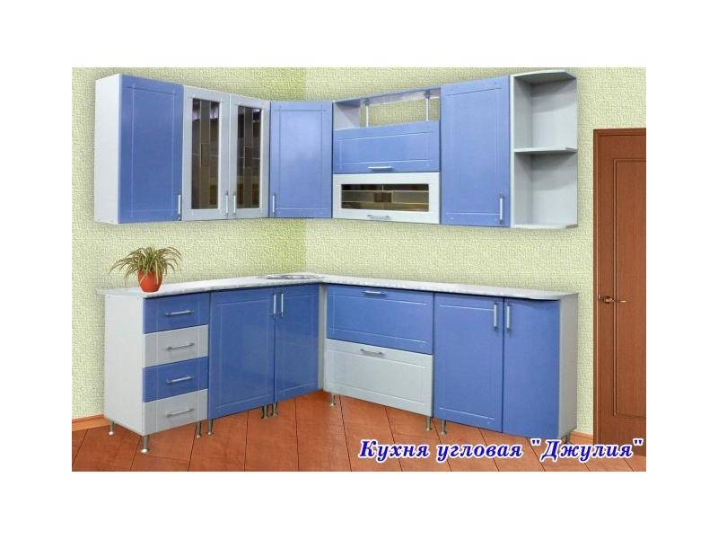 голубая угловая кухня джулия в Хабаровске