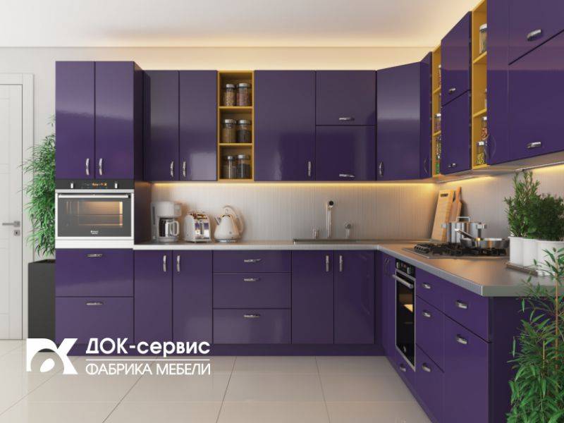 угловая кухня фиолетовая в Хабаровске
