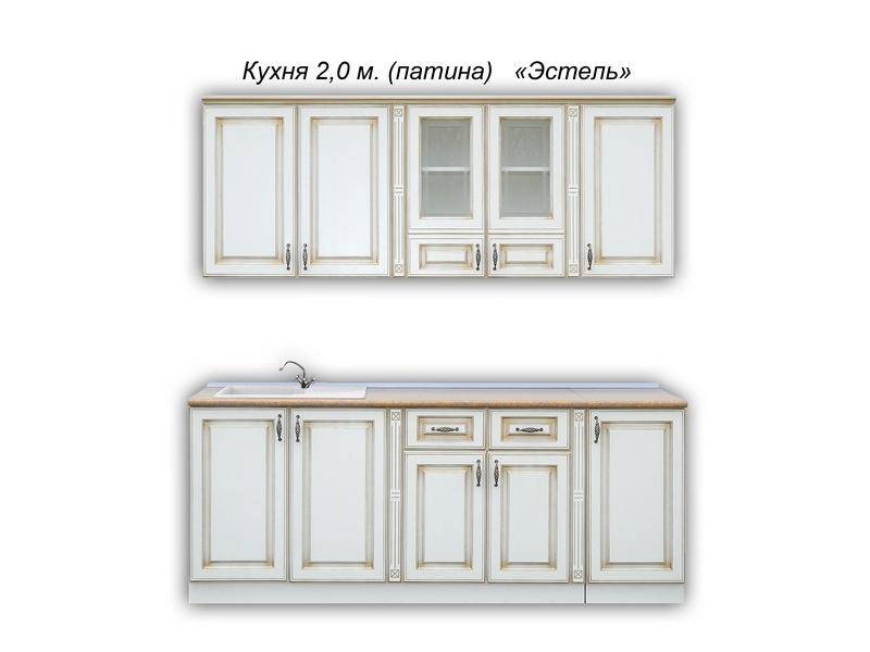 кухня прямая эстель патина в Хабаровске