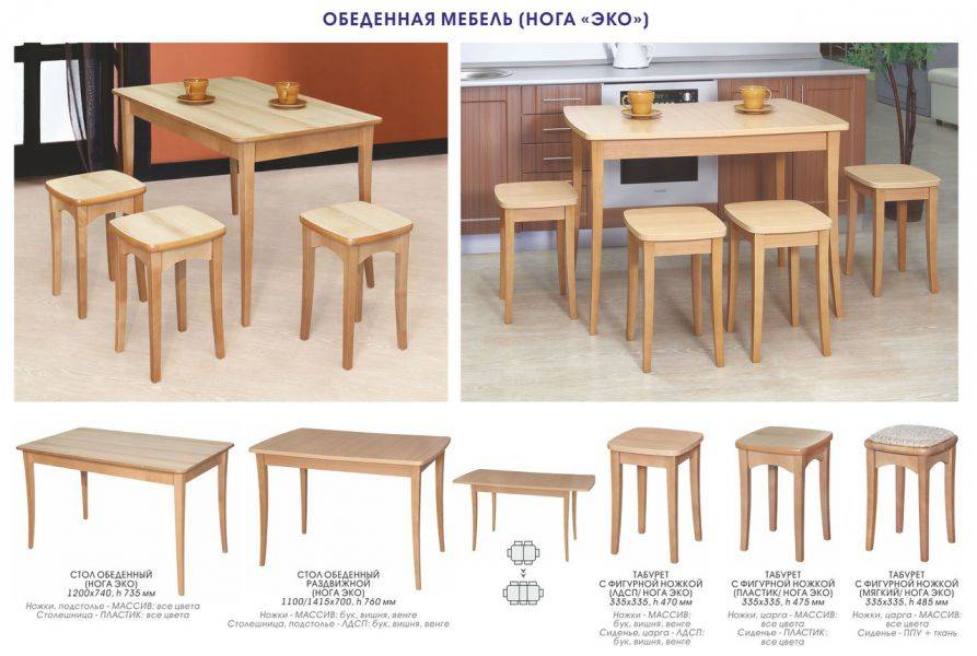обеденный стол и табурет (нога эко) в Хабаровске