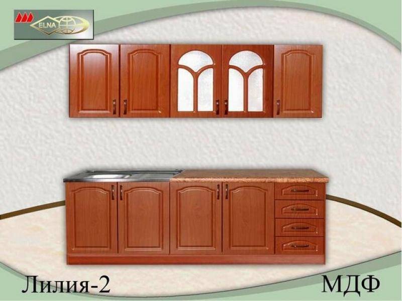 кухня прямая лилия 2 (мдф) в Хабаровске