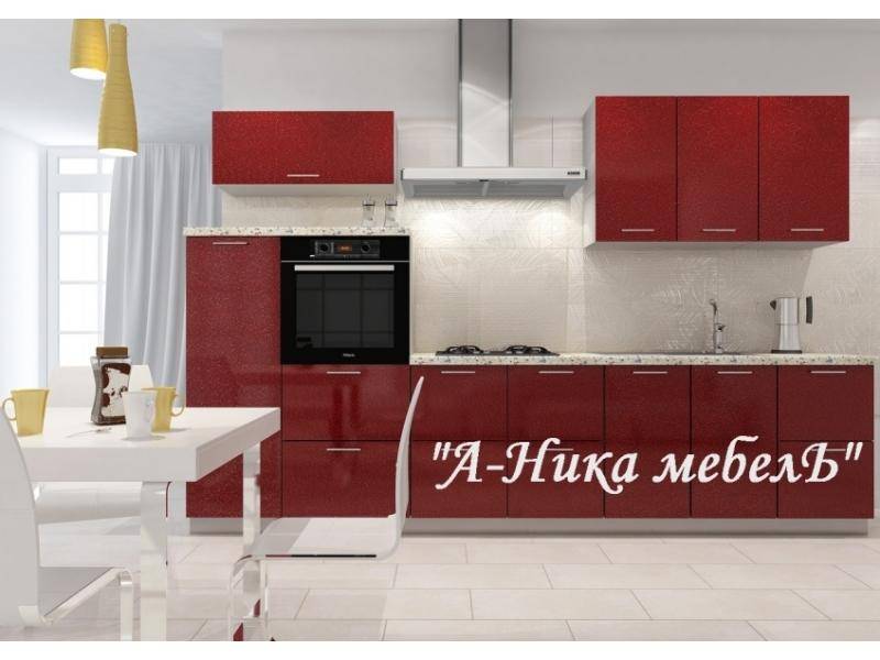 кухня прямая гамма бордо в Хабаровске