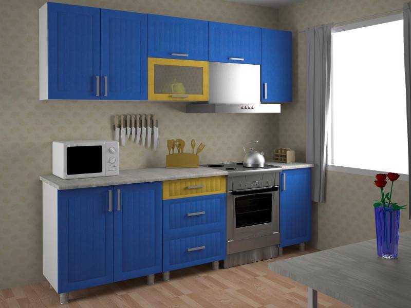 кухонный гарнитур прямой золушка blue oliva в Хабаровске