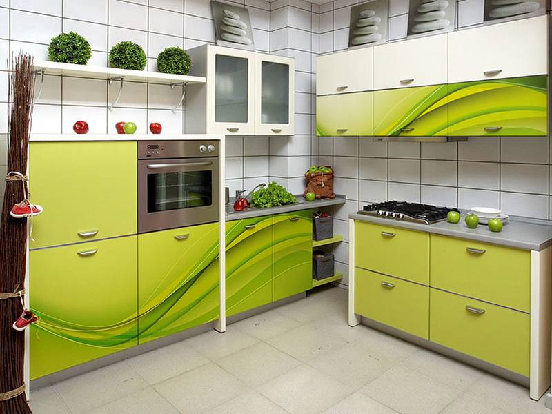 кухонный гарнитур угловой 8 фотопечать в Хабаровске