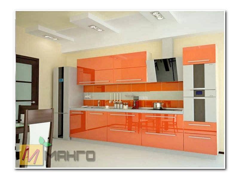 прямая кухня бесси с фасадом акрил в Хабаровске