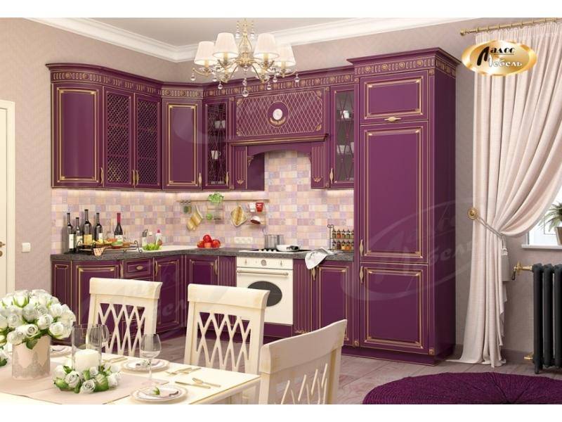 сиреневая угловая кухня персефона в Хабаровске