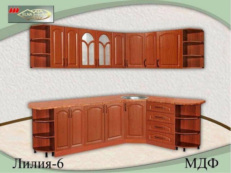 кухня угловая лилия 6 (мдф) в Хабаровске