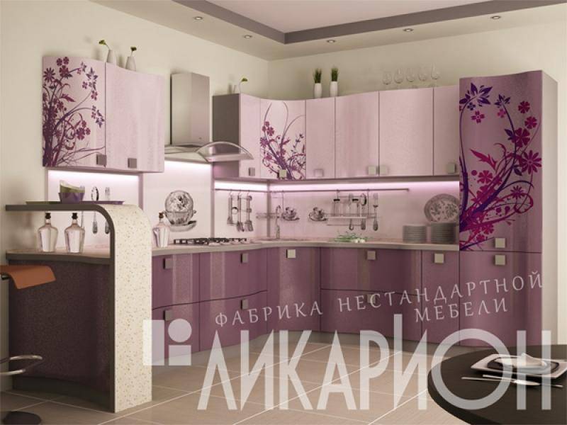 кухня угловая «фото на пластике» в Хабаровске