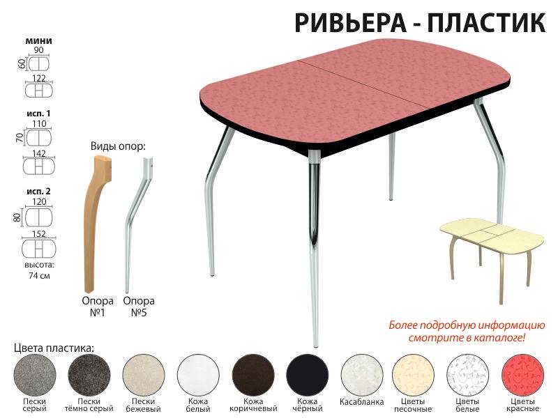 стол обеденный ривьера пластик в Хабаровске