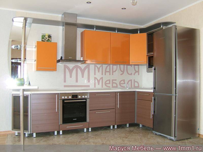 кухня угловая оранжевая в Хабаровске