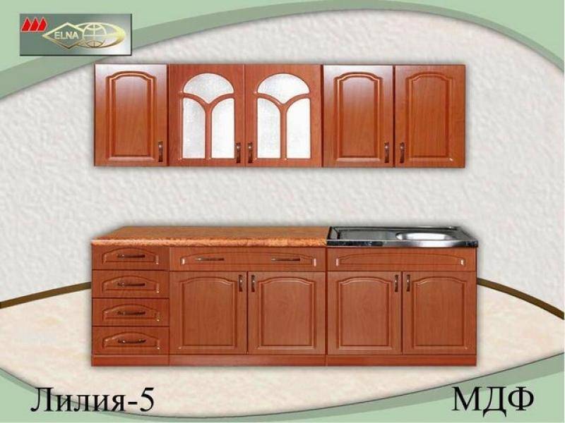 кухня прямая лилия 5 (мдф) в Хабаровске