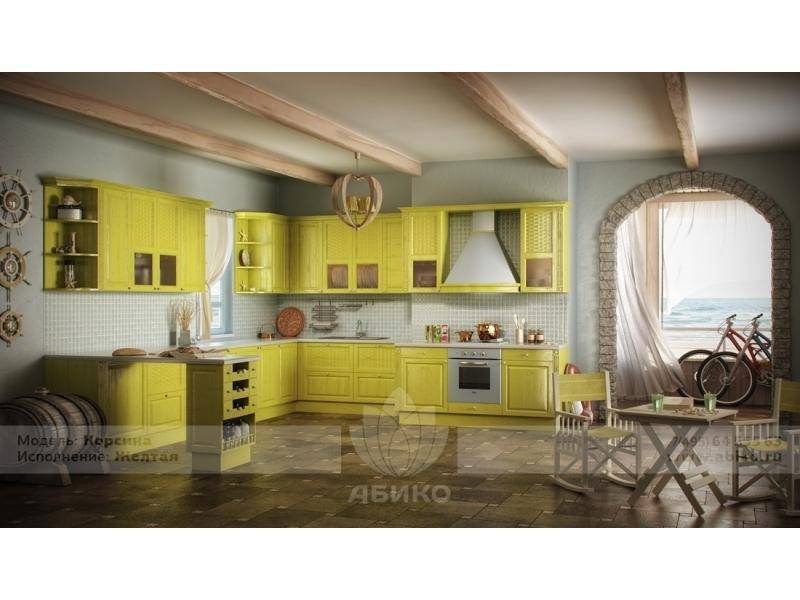 кухня корсика желтая массив в Хабаровске