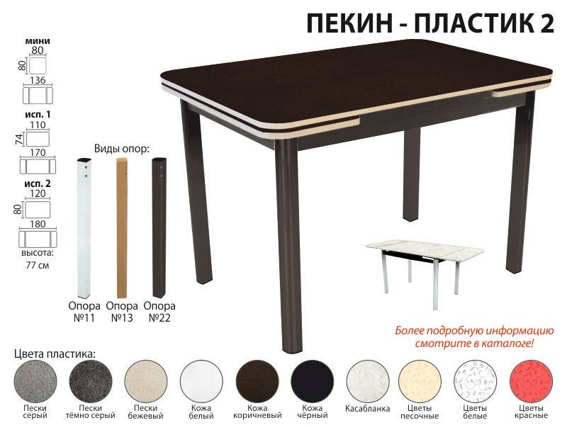 стол обеденный пекин пластик 2 в Хабаровске