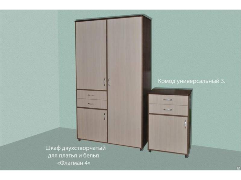 шкаф двухстворчатый для платья и белья флагман 4 в Хабаровске