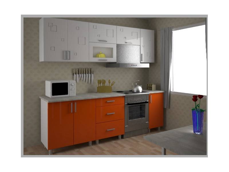 кухонный гарнитур прямой orange в Хабаровске