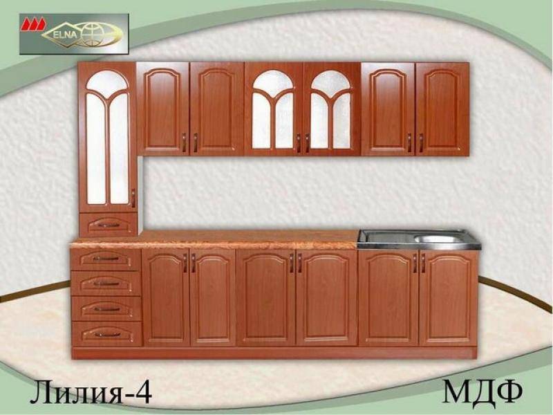 кухня прямая лилия 4 (мдф) в Хабаровске