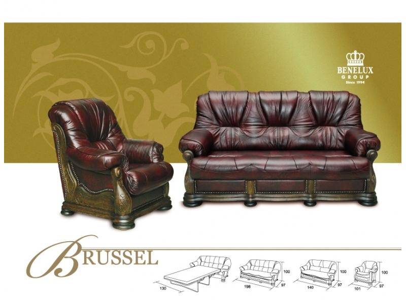 коричневый диван из кожи brussel в Хабаровске