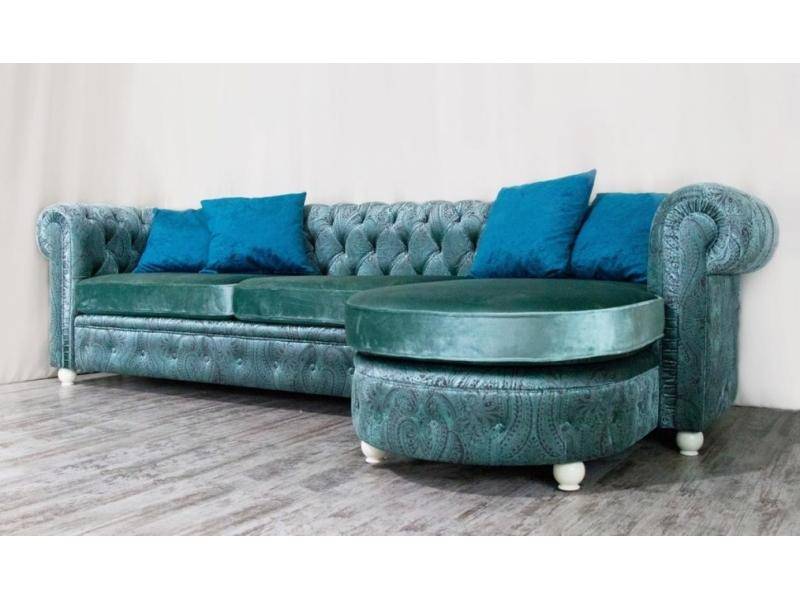 диван chesterfield с оттоманкой в Хабаровске