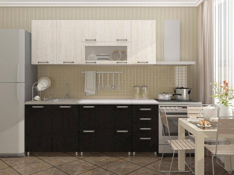 модульная кухня белое и черное дерево в Хабаровске