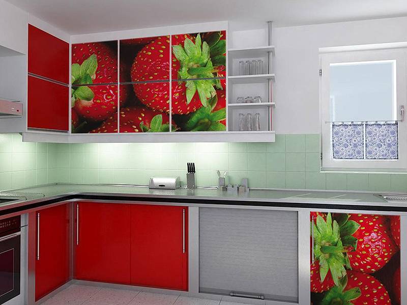кухонный гарнитур угловой 5 фотопечать в Хабаровске