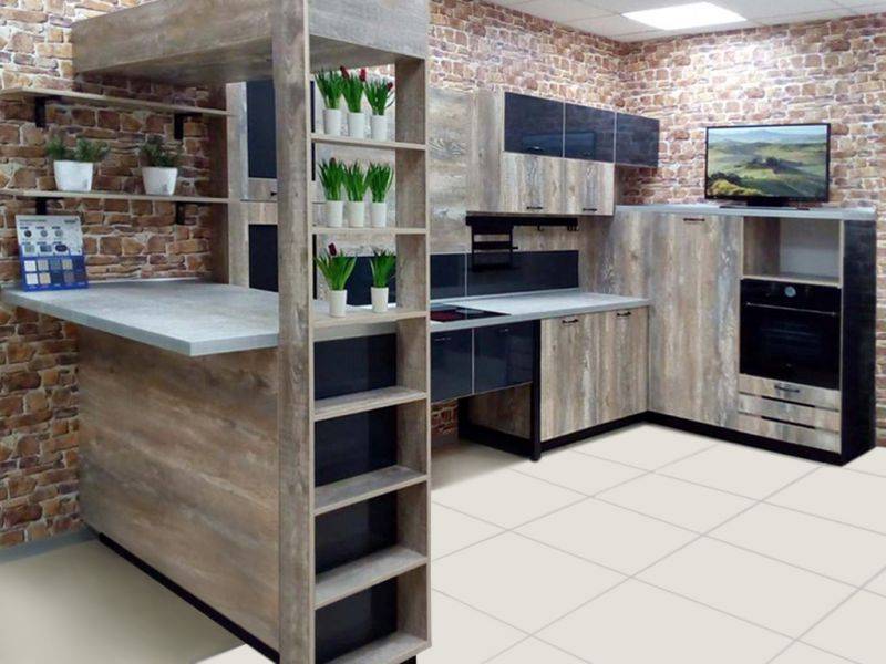 кухня в стиле лофт в Хабаровске