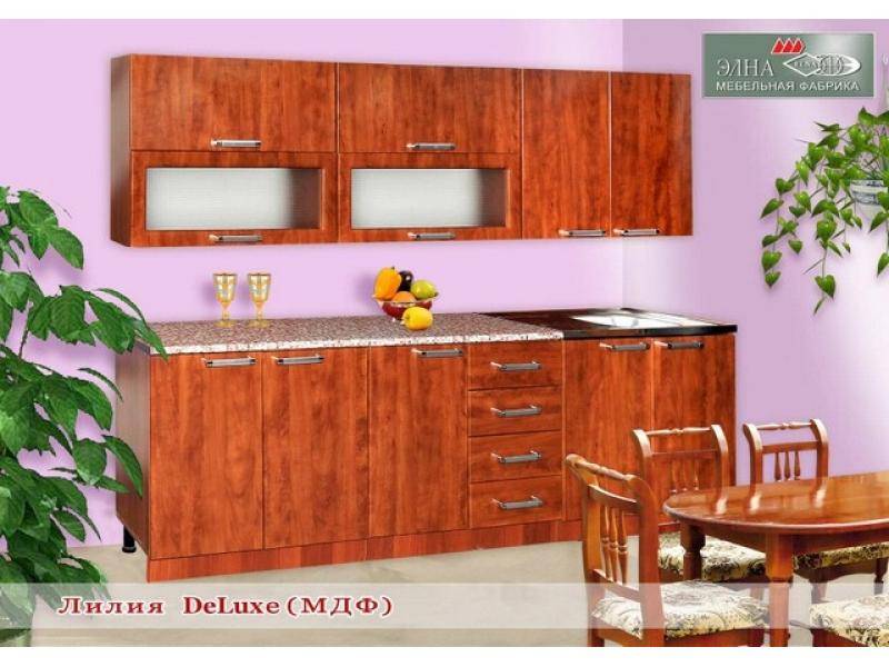 кухня прямая лилия deluxe (мфд) в Хабаровске