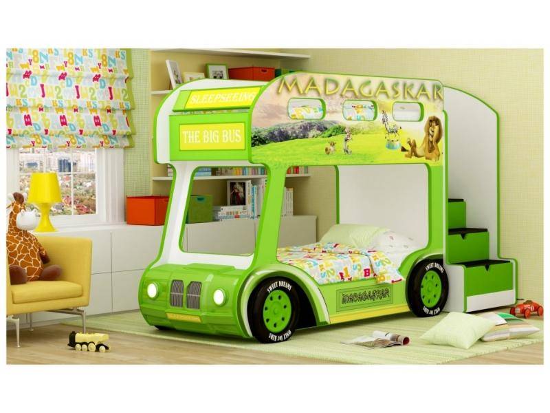 двухъярусная кровать-aвтобус madagaskar в Хабаровске