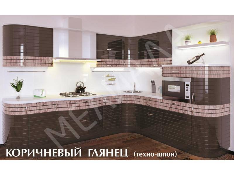 кухня коричневый глянец в Хабаровске