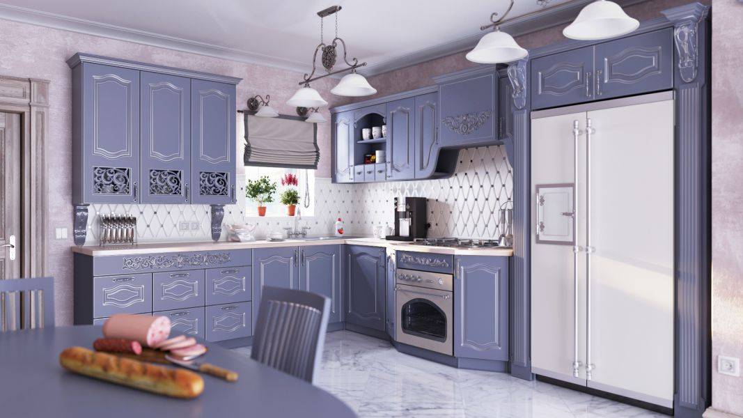 классическая сиреневая кухня изабелла в Хабаровске