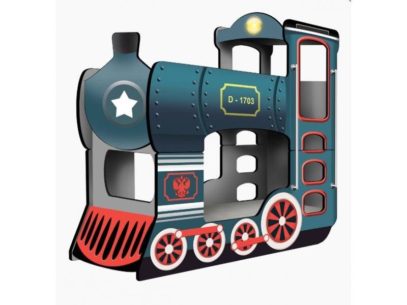 двухъярусная кровать - паровоз dreamtrain синий в Хабаровске