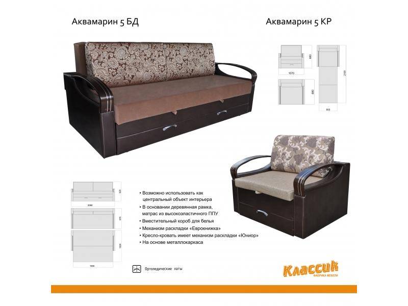 диван прямой на металлокаркасе аквамарин 5бд в Хабаровске