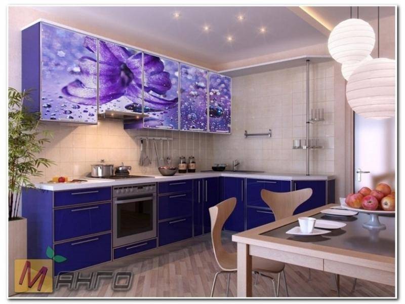 угловая кухня снежанна с фотопечатью в Хабаровске