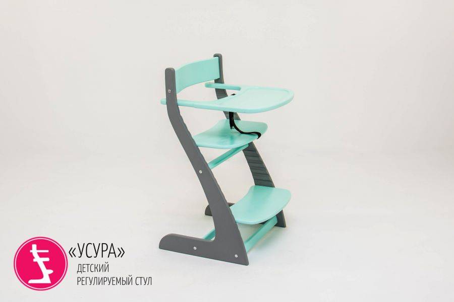 детский растущий регулируемый стул усура графит-мятный в Хабаровске