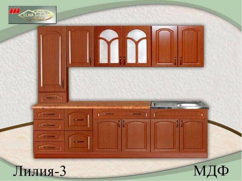 кухня прямая лилия 3 (мдф) в Хабаровске