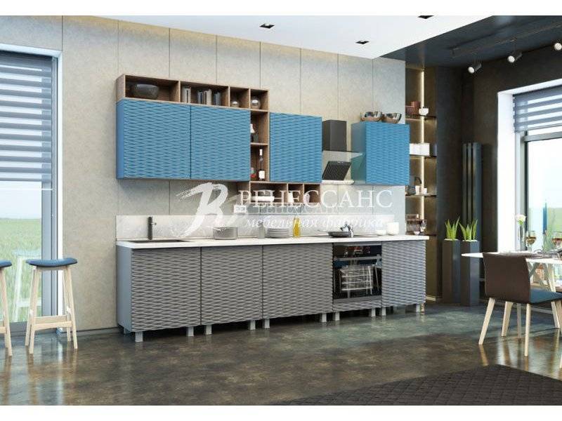 оригинальная кухня с рельефными фасадами релья в Хабаровске