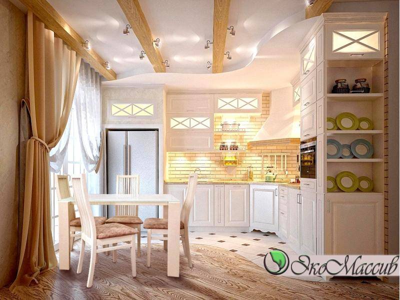 обеденная зона в классическом интерьере кухни в Хабаровске