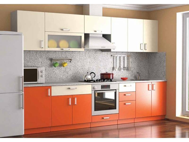 готовая оранжевая кухня в Хабаровске