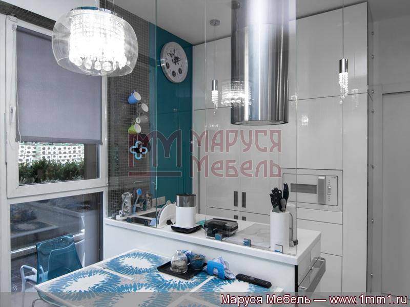 кухня прямая белая глянцевая эмаль в Хабаровске