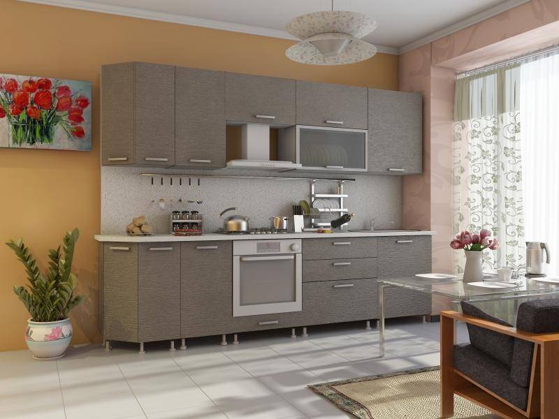 кухня прямая азалия комплектация 3 в Хабаровске